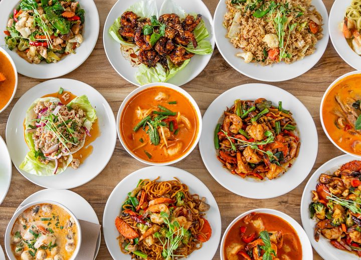 A spread of dishes at Chanya Thai